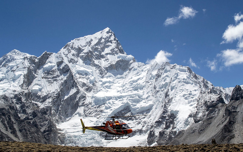 Helicopter at Everest Base Camp